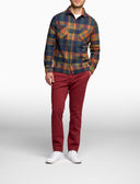 Herrenhemd blau mit farbenfrohem Tartanmuster