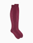 Women's long fuchsia socks