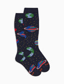 Kids' long blue warm cotton socks