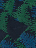 Lange Herrensocken aus warmer Baumwolle, blau, mit Waldmuster