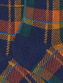 Kurze Damensocken aus warmer Baumwolle, blau mit Tartanmuster