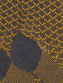 Lange Herrensocken aus Wolle, Seide und Kaschmir, grau mit geometrischem Muster