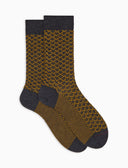 Men's short grey cashmere and silk socks
