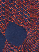 Calze corte uomo lana, seta e cashmere blu fantasia geometria