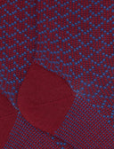 Kurze Herrensocken aus Wolle, Seide und Kaschmir, bordeauxrot, mit geometrischem Muster