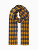 Doppellagiger Unisex-Schal aus Fleece in Blau mit Vichy-Muster