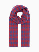 Doppellagiger Unisex-Schal aus Fleece in Rot mit Vichy-Muster