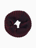 Unisex-Schal aus Wolle, blau, zweifarbige Vanisé-Rippe