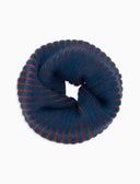 Unisex-Schal aus Wolle, pfauenblau, zweifarbige Vanisé-Rippe
