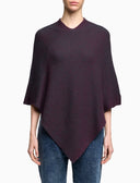 Poncho de lana para mujer, canalé Vanisé bicolor, morado
