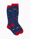 Kids' long blue warm cotton socks