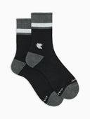 Unisex short black cotton socks with stripes