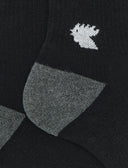 Unisex short black cotton socks with stripes