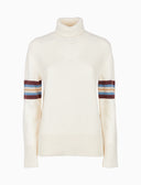 Damen-Rollkragenpullover aus weißer Wolle, einfarbig