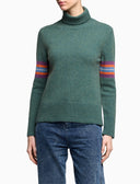 Pull dolcevita donna lana verde tinta unita