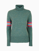 Pull dolcevita donna lana verde tinta unita