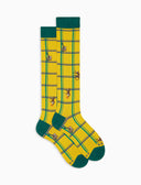 Men's long yellow lightweight cotton socks