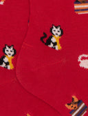 Kids' long red warm cotton socks