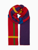 Unisex-Schal aus roter Wolle mit Tartanmuster