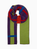 Unisex-Schal aus violetter Wolle mit Tartanmuster