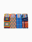 Box con 4 paia di calze lunghe uomo in cotone tema sport