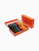 Box con 7 paia di calze lunghe uomo a coste in cotone tinta unita