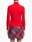 Pull dolcevita donna lana rosso tinta unita