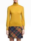 Pull dolcevita donna lana giallo tinta unita