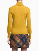 Pull dolcevita donna lana giallo tinta unita