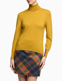 Pull dolcevita donna lana giallo tinta unita