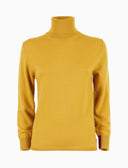 Pull dolcevita donna lana giallo tinta unita
