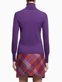 Pull dolcevita donna lana viola tinta unita