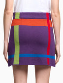 Women's purple wool with tartan motif skirt