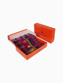 Box mit 4 Paar Damensocken aus warmer Baumwolle mit Mustermix