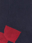Calze lunghe donna cotone e cashmere blu tinta unita e contrasti - Gallo 1927 - Official Online Shop