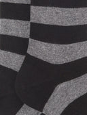 Calze corte donna cotone nero righe bicolore - Gallo 1927 - Official Online Shop