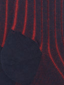 Calze lunghe donna cotone blu/rosso vanisé a coste larghe - Gallo 1927 - Official Online Shop