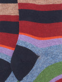 Calze lunghe bambino cotone blu/iris righe multicolor - Gallo 1927 - Official Online Shop