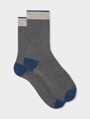 Calze corte uomo cotone e cashmere sasso tinta unita e contrasti - Gallo 1927 - Official Online Shop