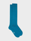 Calze lunghe donna cashmere blu tinta unita - Gallo 1927 - Official Online Shop