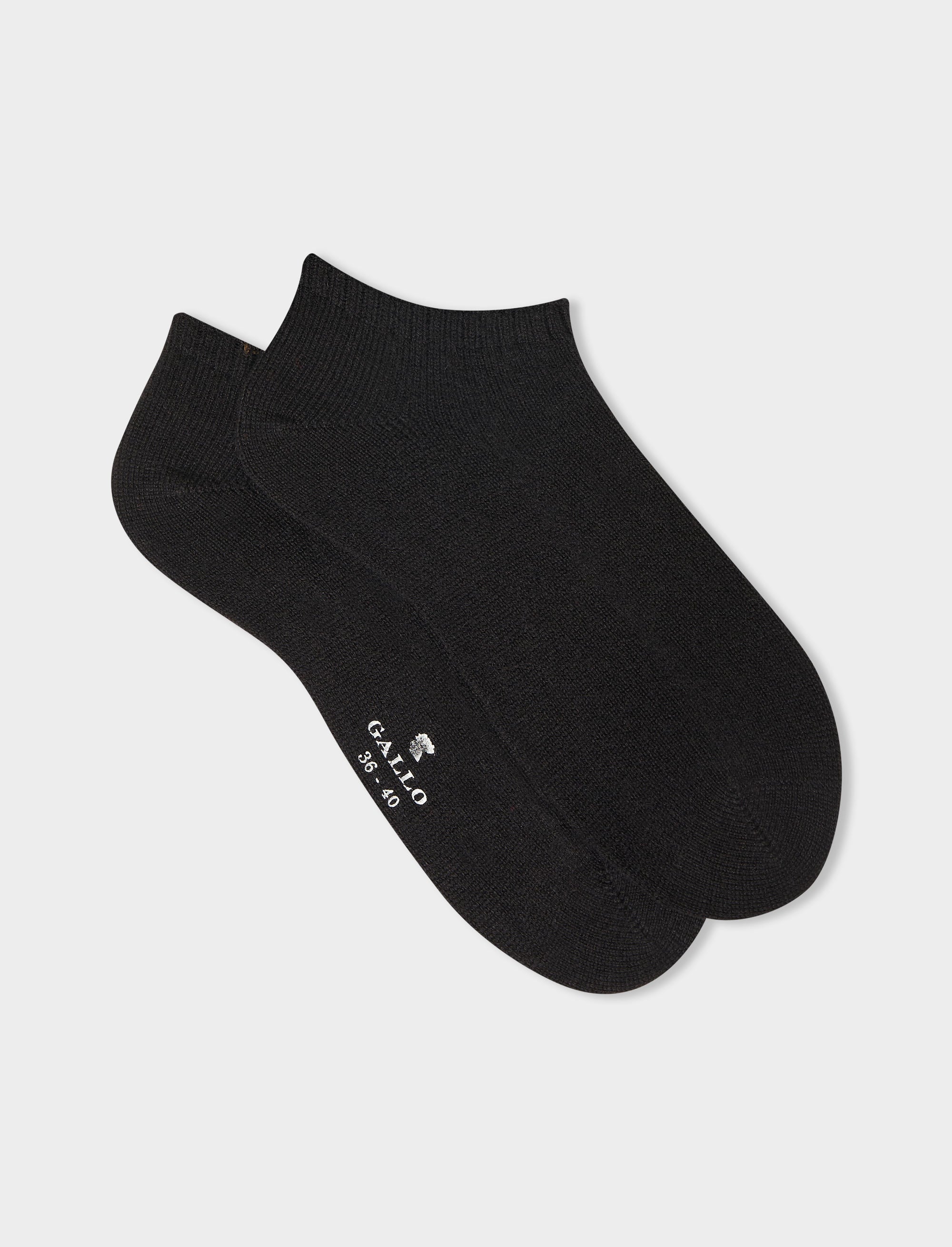 Women's plain black cashmere ankle socks | Gallo