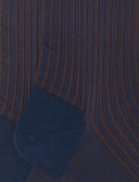 Calze lunghe uomo cotone oltremare/tabacco twin rib - Gallo 1927 - Official Online Shop