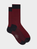 Calze corte uomo cotone blu/papavero twin rib - Gallo 1927 - Official Online Shop