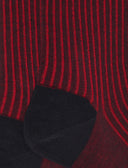 Calze corte uomo cotone blu/papavero twin rib - Gallo 1927 - Official Online Shop