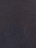 Calze lunghe uomo lana e cotone antracite/tabacco twin rib - Gallo 1927 - Official Online Shop
