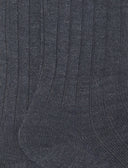 Calze lunghe uomo lana antracite tinta unita a coste - Gallo 1927 - Official Online Shop