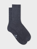 Calze corte donna lana, seta e cashmere antracite tinta unita - Gallo 1927 - Official Online Shop