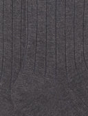 Calze lunghe uomo lana, seta e cashmere antracite tinta unita a coste - Gallo 1927 - Official Online Shop