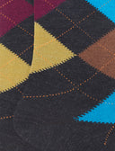 Calze lunghe uomo lana antracite fantasia intarsio - Gallo 1927 - Official Online Shop
