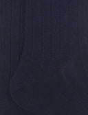 Calze lunghe uomo cotone Island Cotton blu tinta unita a coste - Gallo 1927 - Official Online Shop